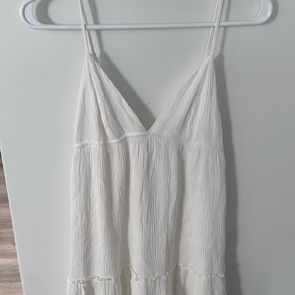 GARAGE White Spaghetti Strap V-Neck Sundress